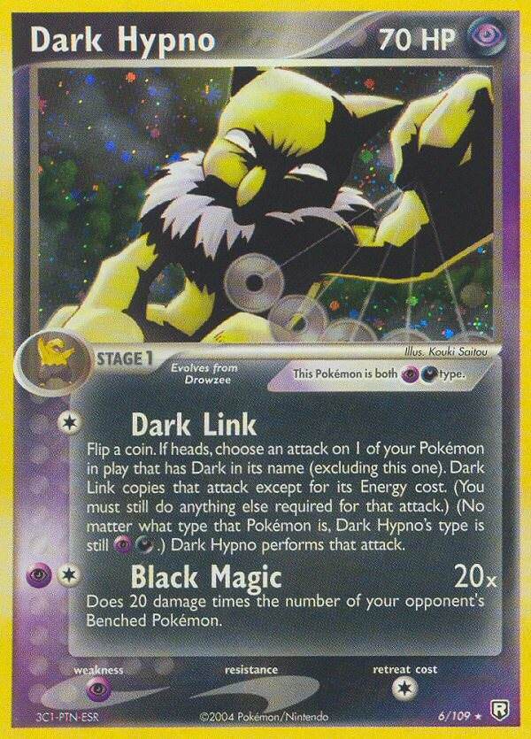Dark Hypno 6/109 Reverse Rare - MissingNo.