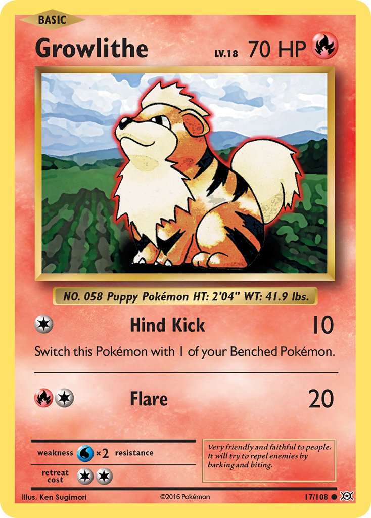Growlithe 17/108 Reverse Common - MissingNo.