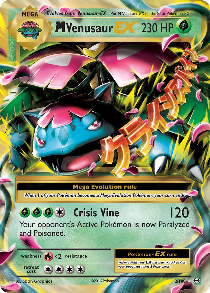 M Venusaur EX 2/108 Holo Rare Mega EX - MissingNo.