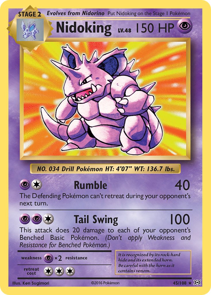 Nidoking 45/108 Reverse Rare - MissingNo.