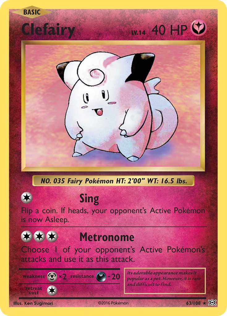 Clefairy 63/108 Reverse Rare - MissingNo.