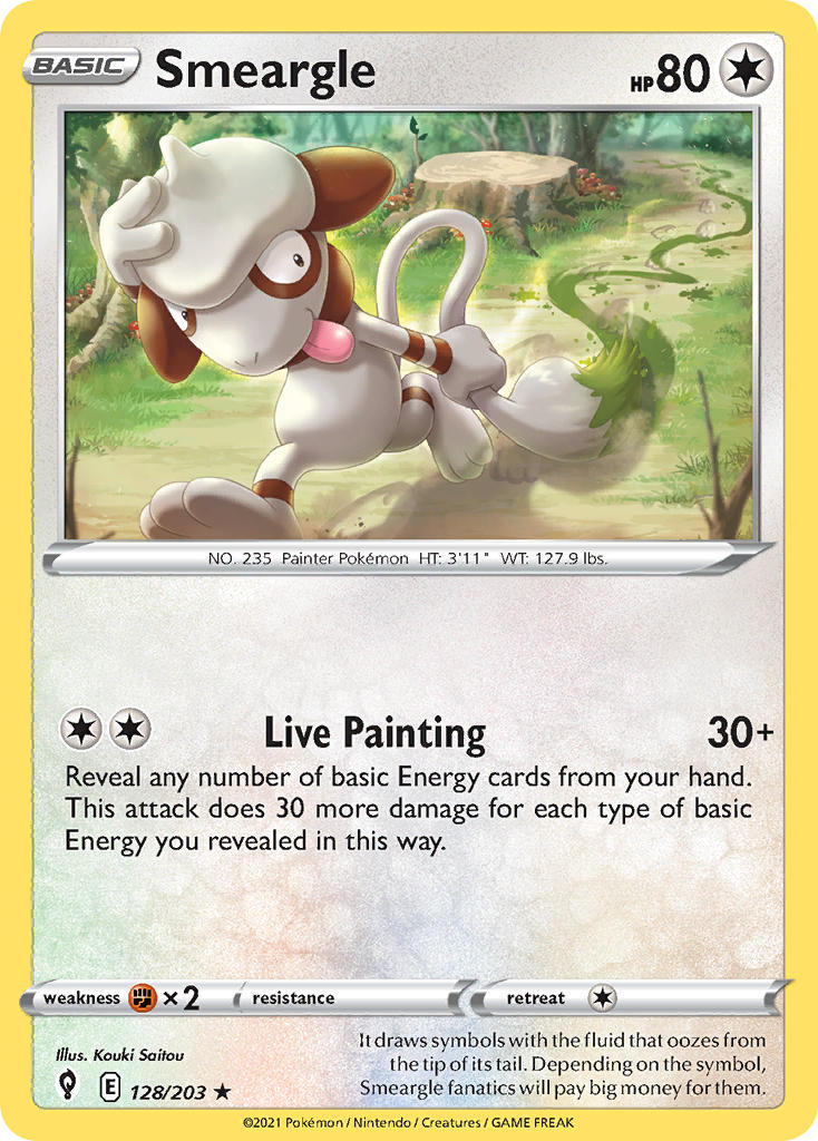 Smeargle 128/203 Play! Pokémon Stamp Prize Pack Series 1 Exclusive