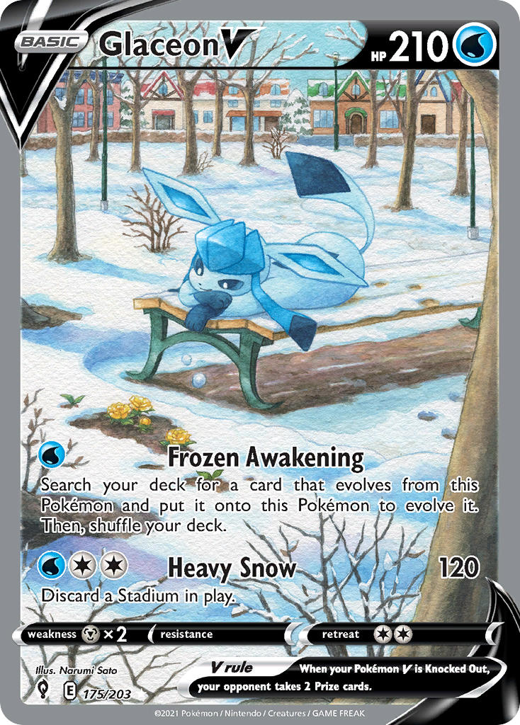 Glaceon V 175/203 Holo Ultra Rare V