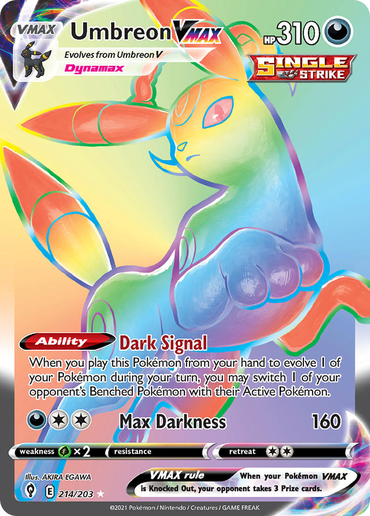 Umbreon VMAX 214/203 Rainbow Secret Rare VMAX