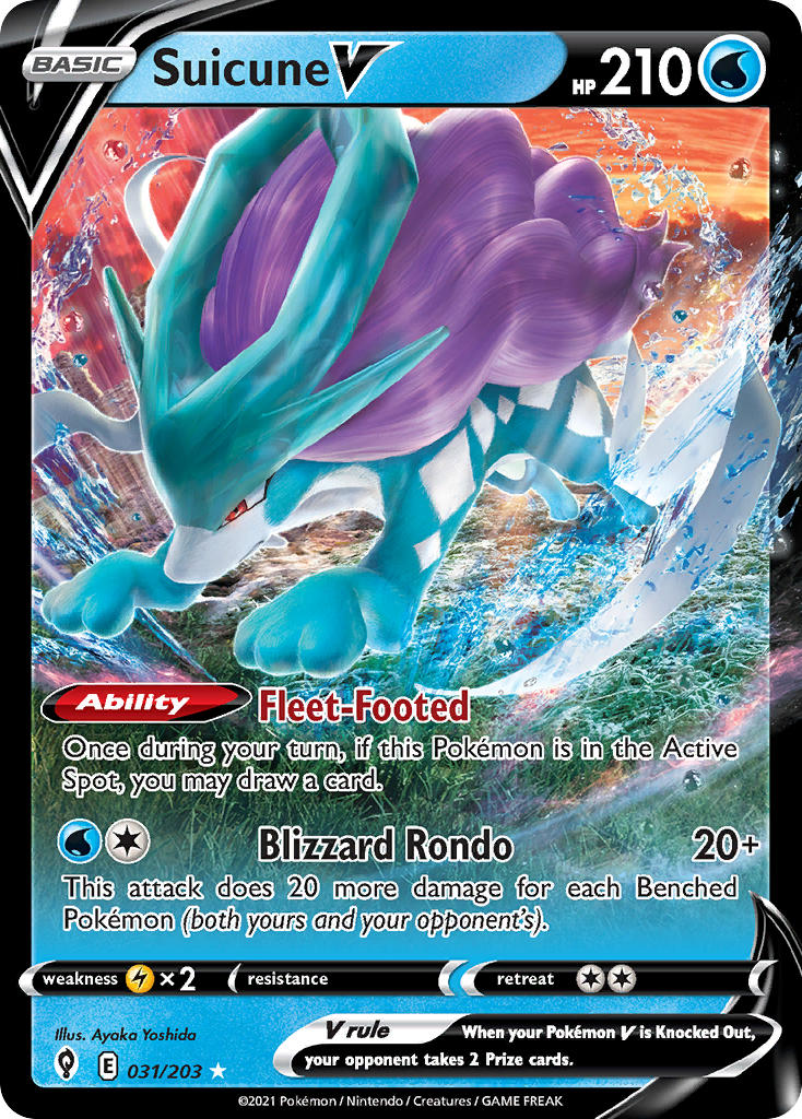 Suicune V 31/203 Play! Pokémon Stamp Prize Pack Series 1 & Prize Pack Series 2 Exclusive