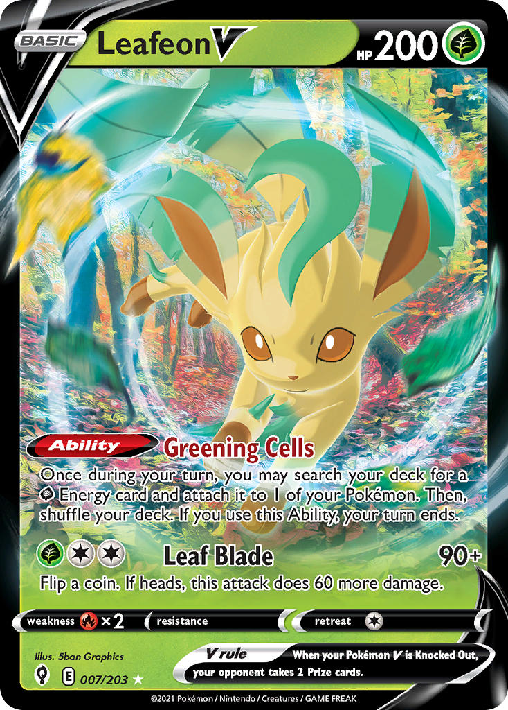 Leafeon V 7/203 Play! Pokémon Stamp Prize Pack Series 1 & Prize Pack Series 2 Exclusive