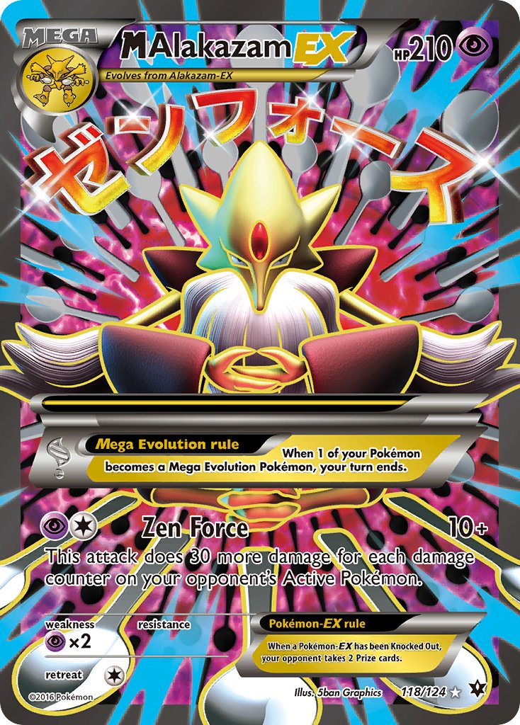 M Alakazam EX 118/124 Holo Ultra Rare Mega EX - MissingNo.