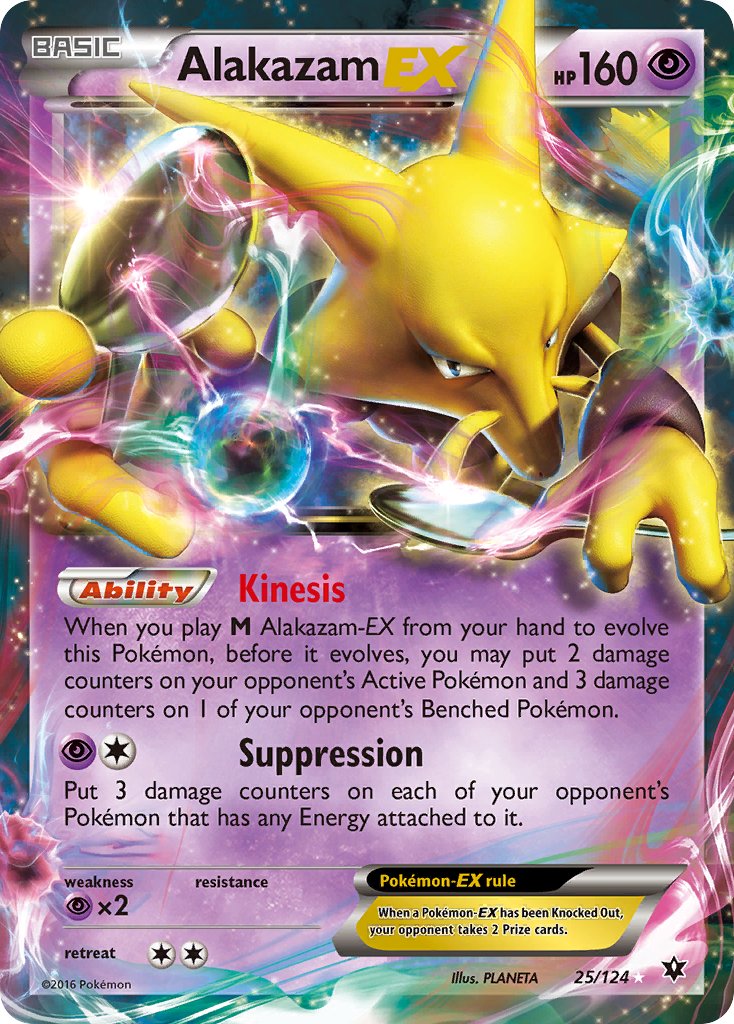 Alakazam EX 25/124 Holo Rare EX - MissingNo.