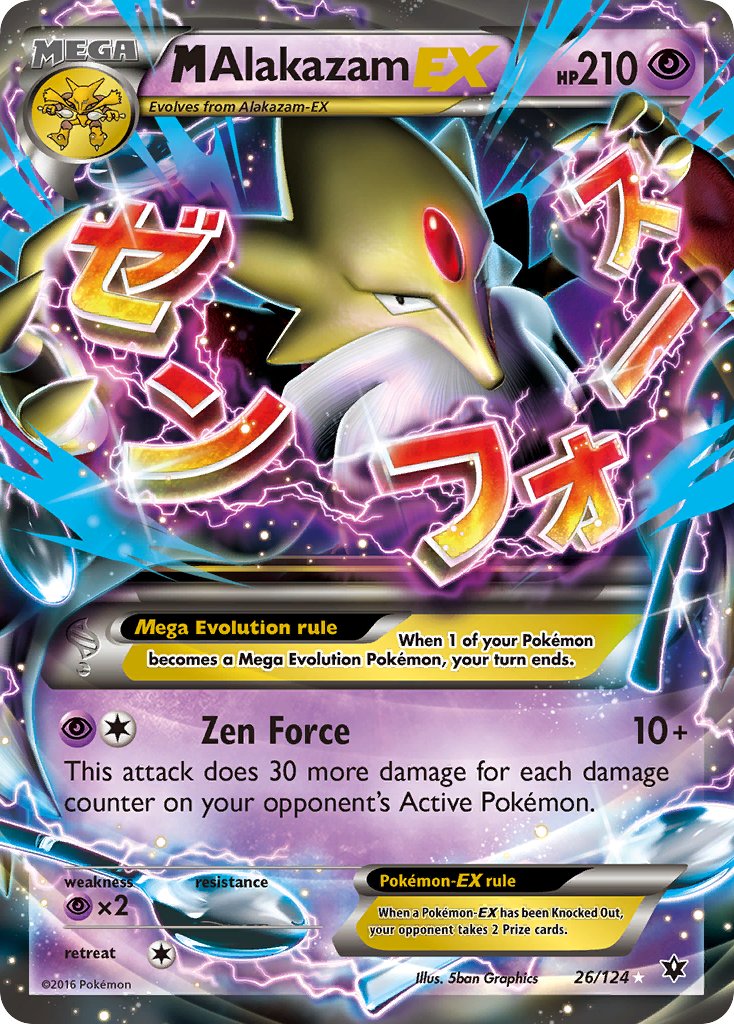 M Alakazam EX 26/124 Holo Rare Mega EX - MissingNo.