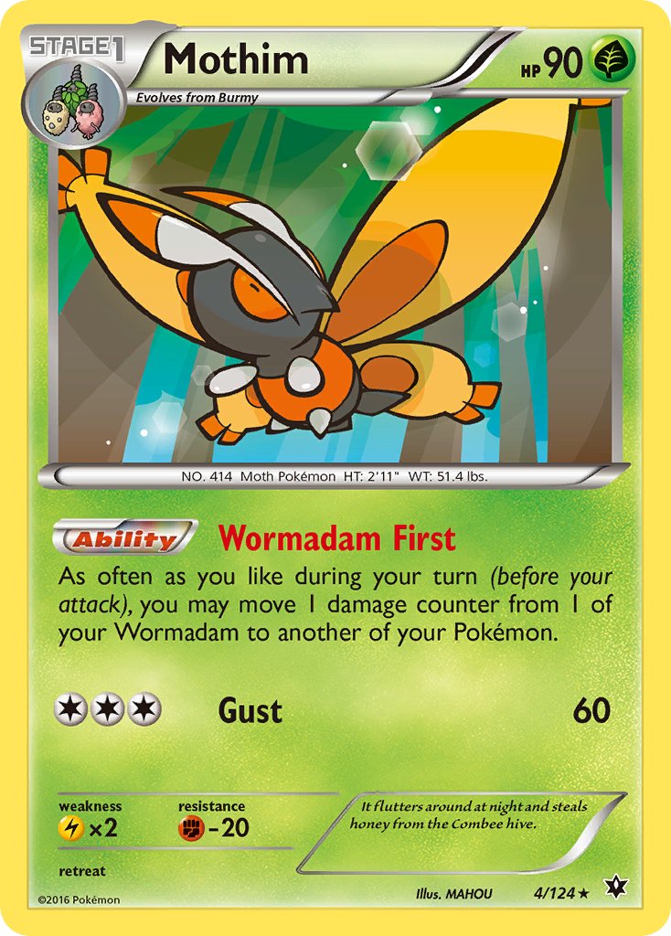 Mothim 4/124 Reverse Rare - MissingNo.