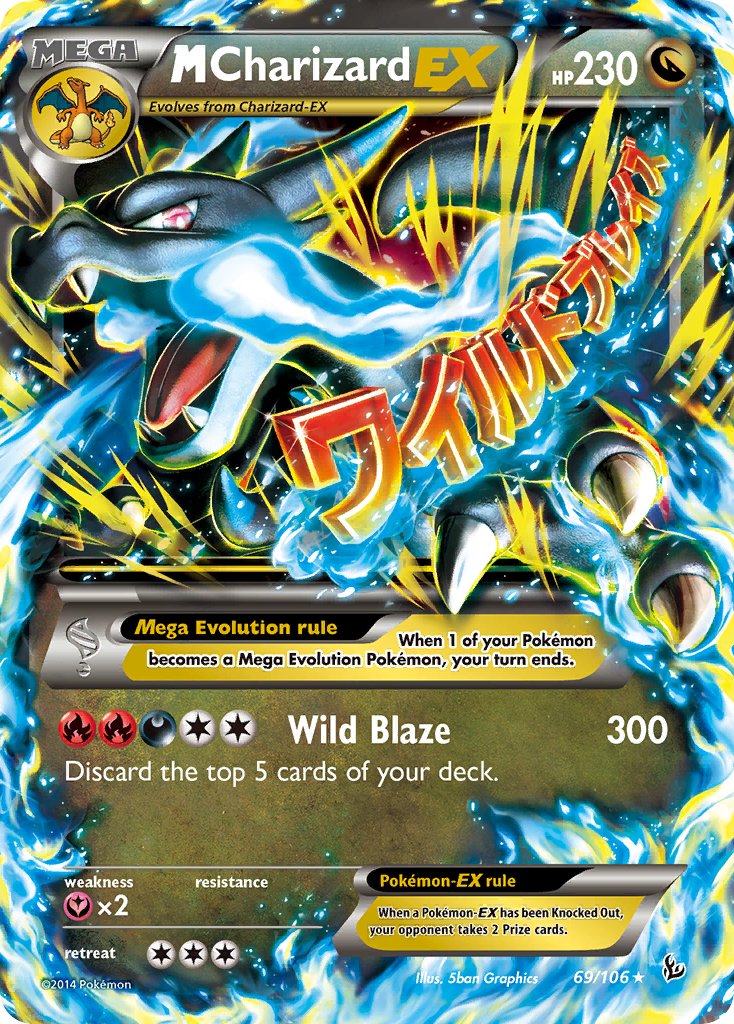 M Charizard EX 69/106 Holo Rare Mega EX - MissingNo.