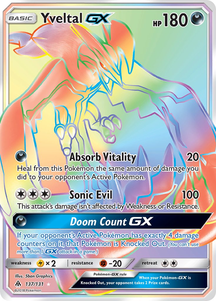 Yveltal GX 137/131 Rainbow Secret Rare GX
