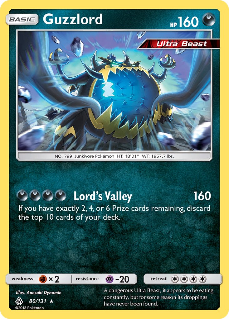 Guzzlord 80/131 Reverese Holo Pokémon League Promo (Forbidden Light Season 2) June 2018 - MissingNo.