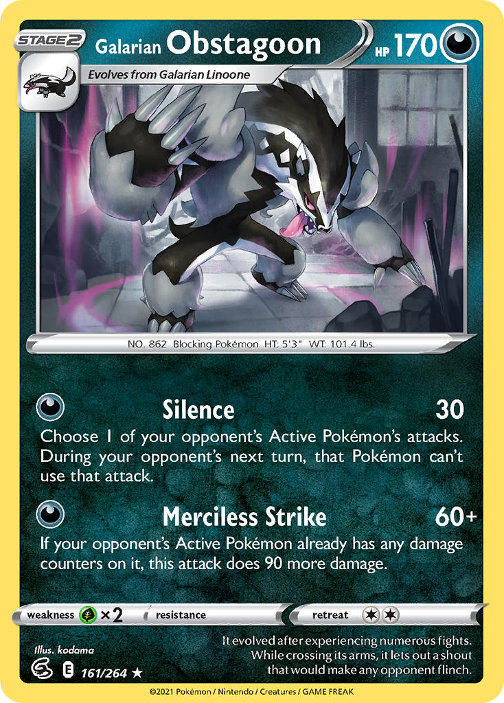 Galarian Obstagoon 161/264 Reverse Rare