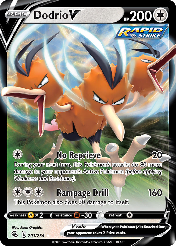 Dodrio V 201/264 Holo Rare V