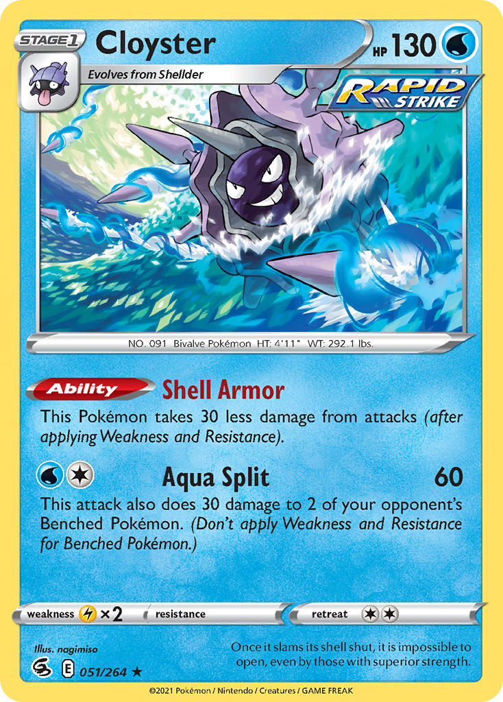 Cloyster 51/264 Reverse Rare