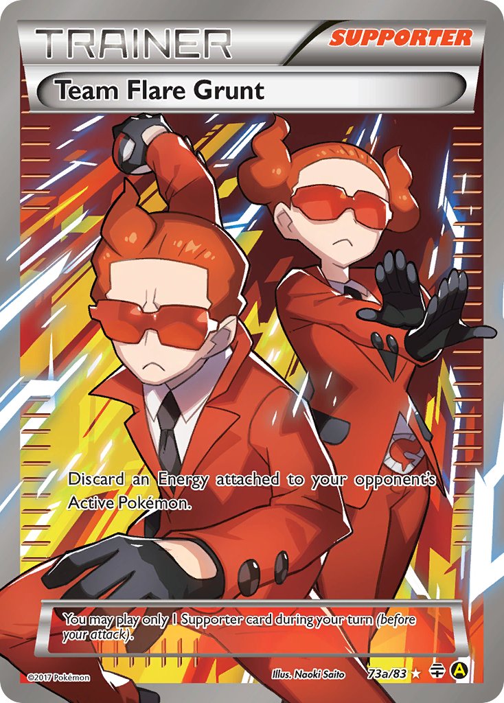 Team Flare Grunt 73a/83 Yellow A Alternate art Premium Triainer's XY Collection Exclusive - MissingNo.