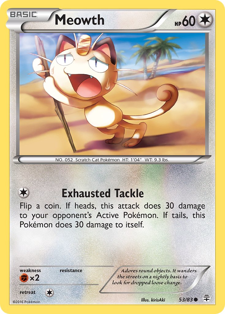 Meowth 53/83 Reverse Common - MissingNo.