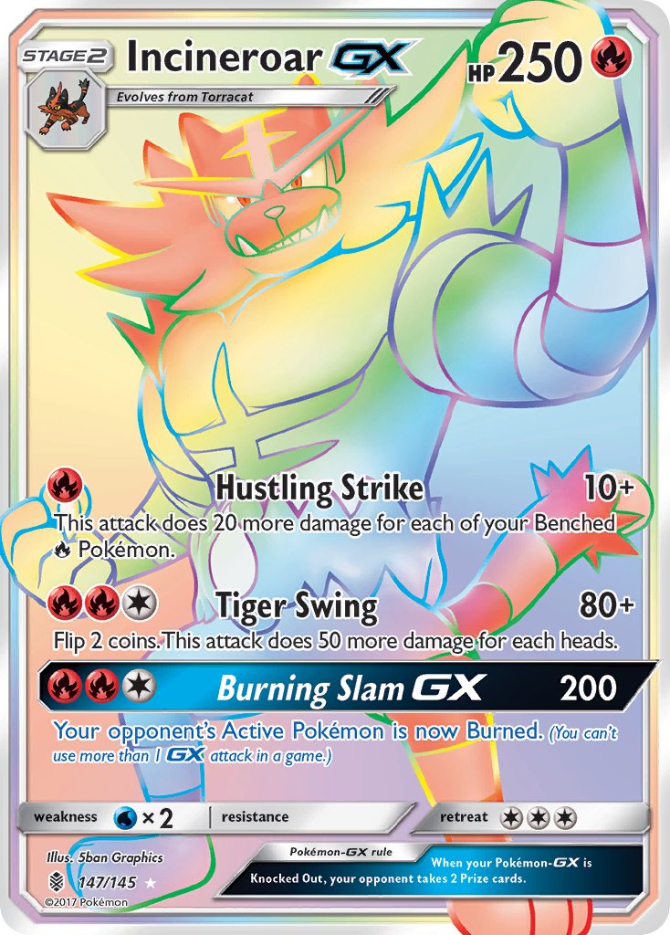 Incineroar GX 147/145 Rainbow Secret Rare GX - MissingNo.