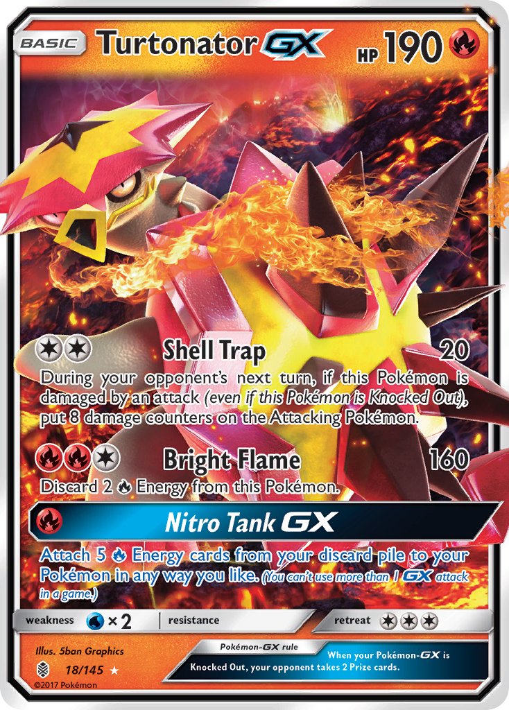 Turtonator GX 18/145 Holo Rare GX - MissingNo.