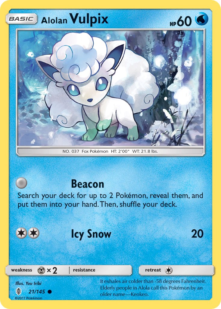 Alolan Vulpix 21/145 Cosmos Holo "Toys R Us" Stamp Exclusive - MissingNo.
