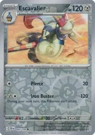 Escavalier 102/159 Reverse Uncommon