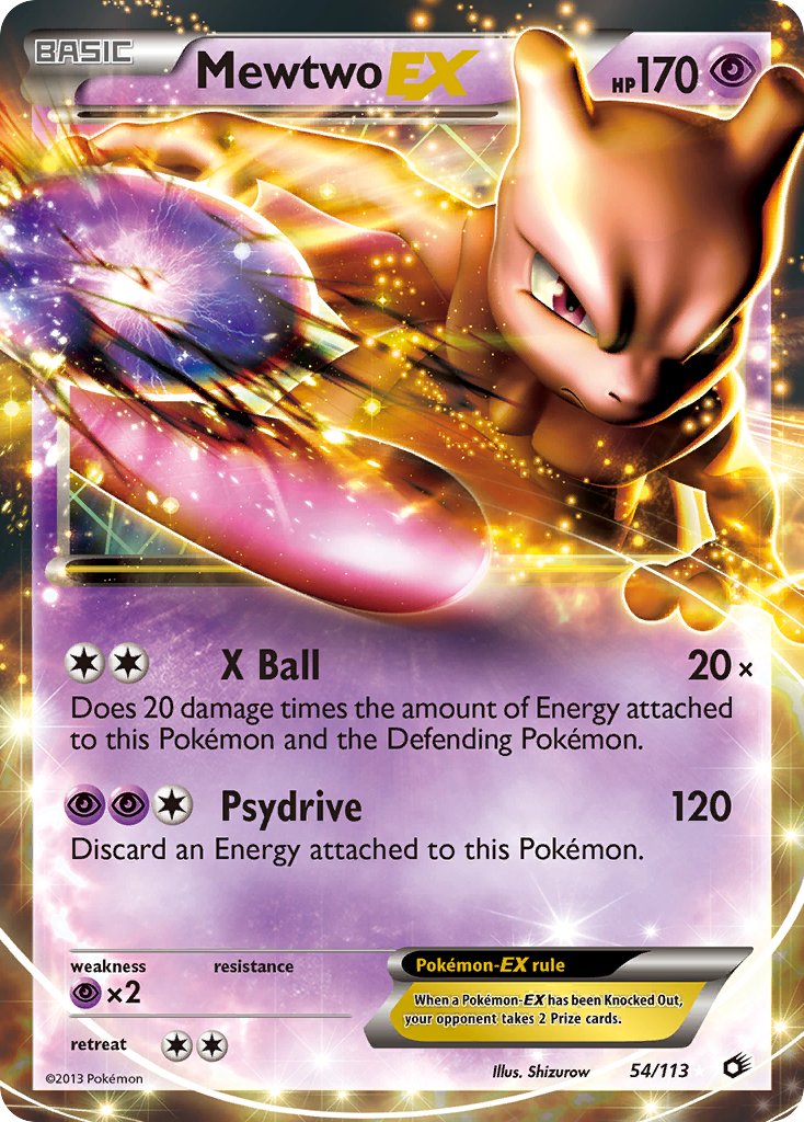 Mewtwo EX 54/113 Holo Rare EX - MissingNo.