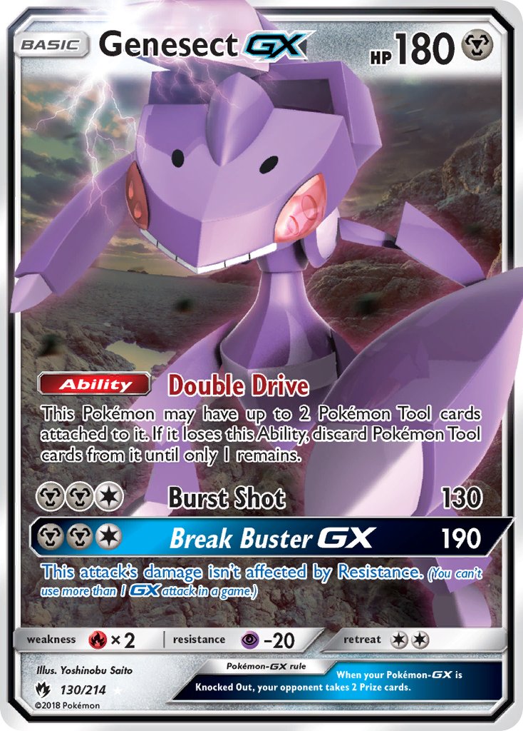 Genesect GX 130/214 Holo Rare GX - MissingNo.