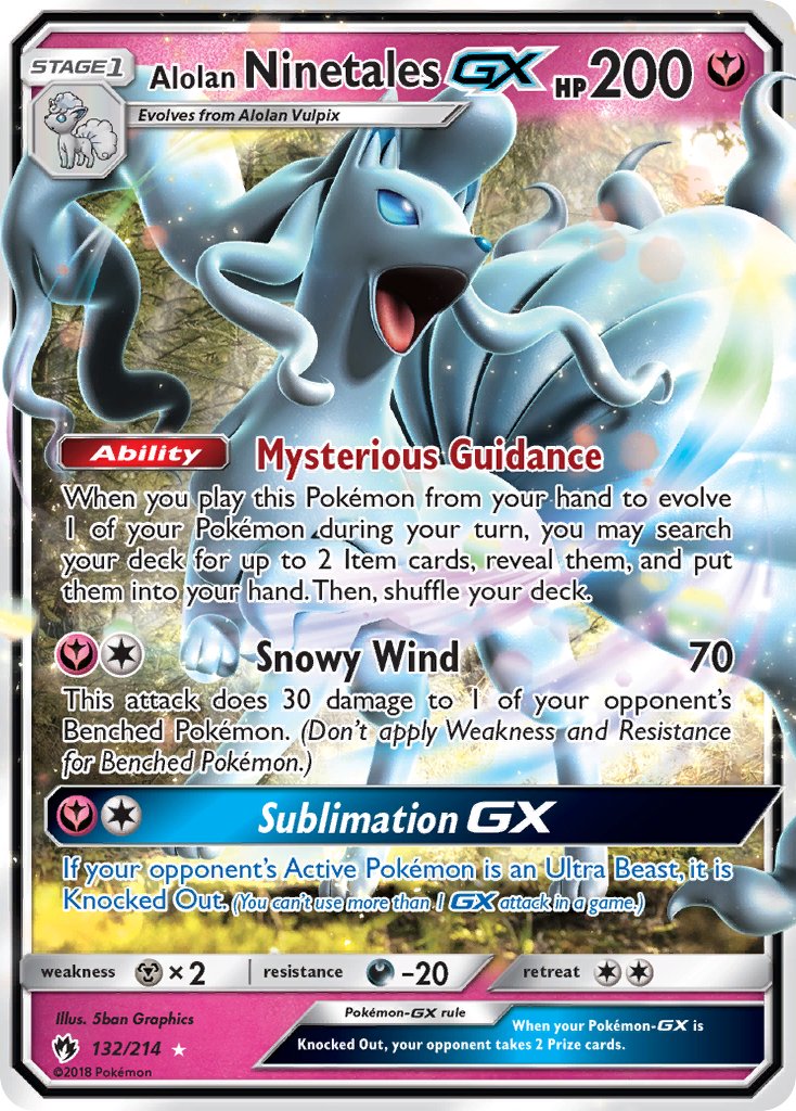 Alolan Ninetales GX 132/214 Holo Rare GX - MissingNo.
