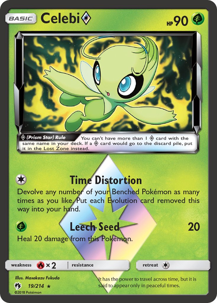 Celebi Prism Star 19/214 Holo Rare Prism Star - MissingNo.