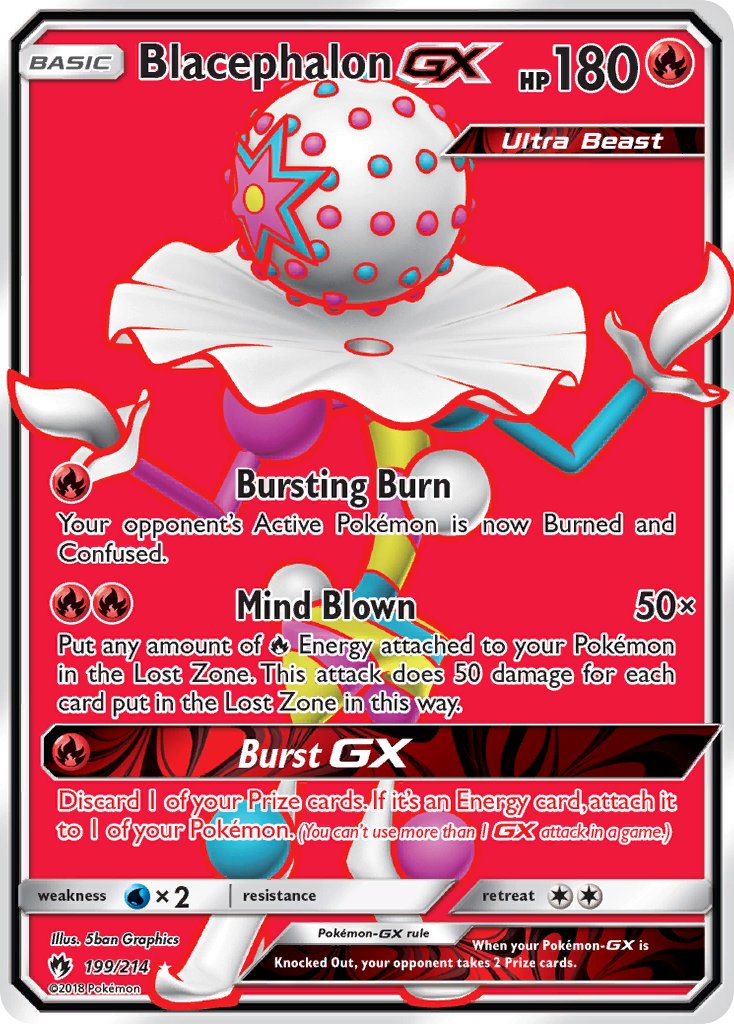 Blacephalon GX 199/214 Holo Ultra Rare Ultra Beast GX - MissingNo.