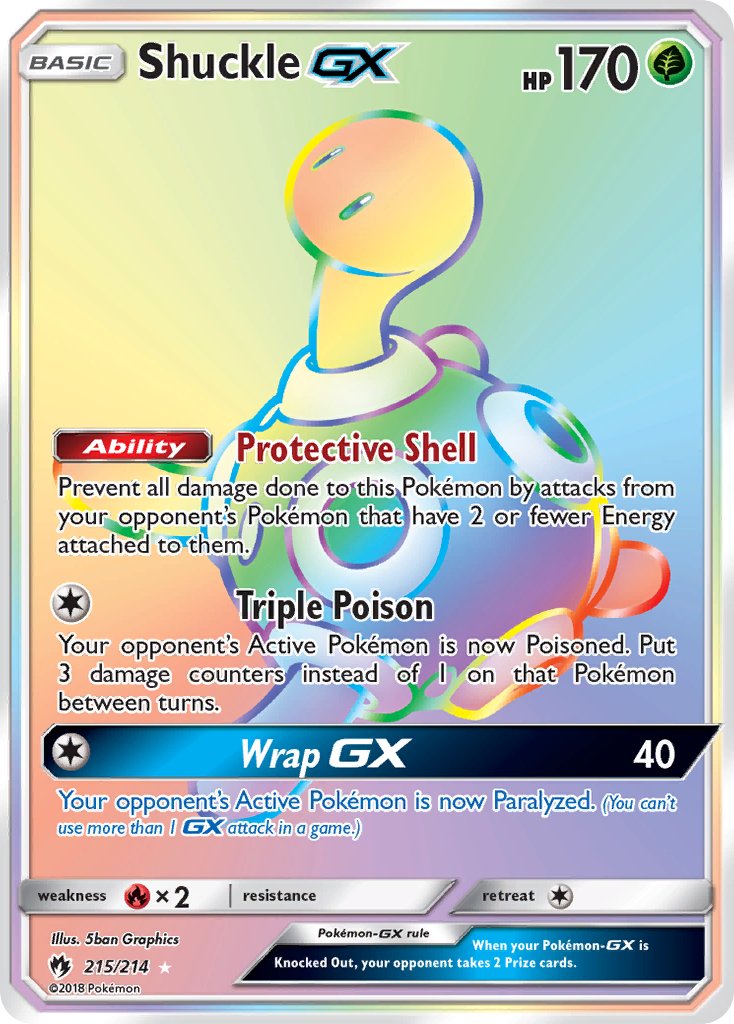Shuckle GX 215/214 Rainbow Secret Rare GX - MissingNo.