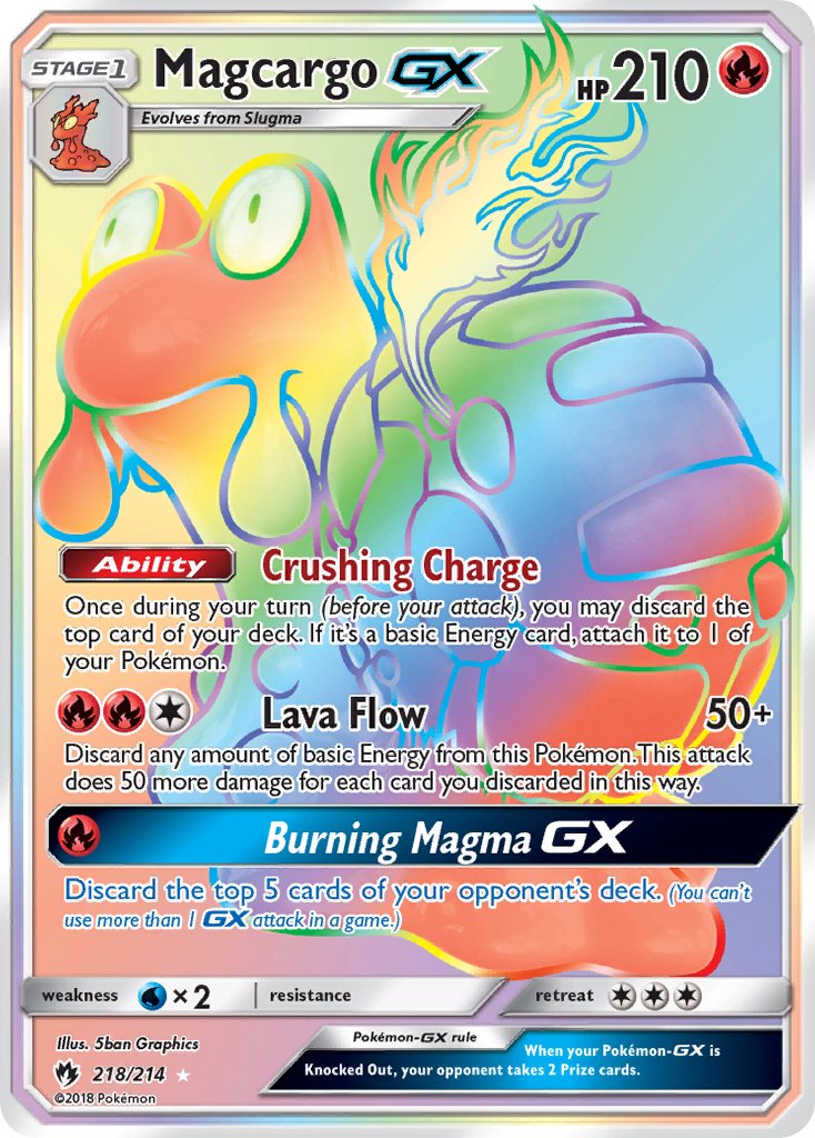 Magcargo GX 218/214 Rainbow Secret Rare GX - MissingNo.