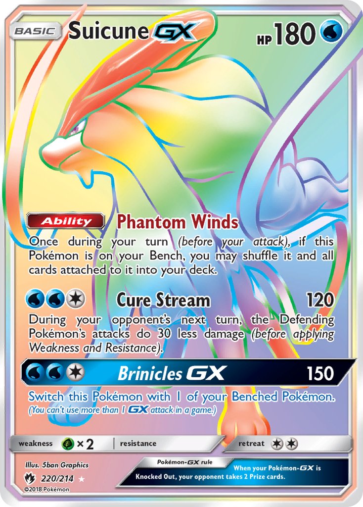 Suicune GX 220/214 Rainbow Secret Rare GX - MissingNo.