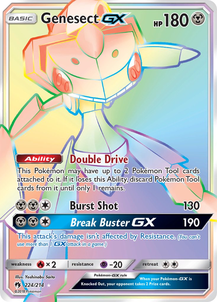 Genesect GX 224/214 Rainbow Secret Rare GX - MissingNo.