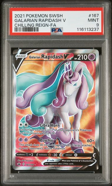 GALARIAN RAPIDASH V PSA 9 - MissingNo.