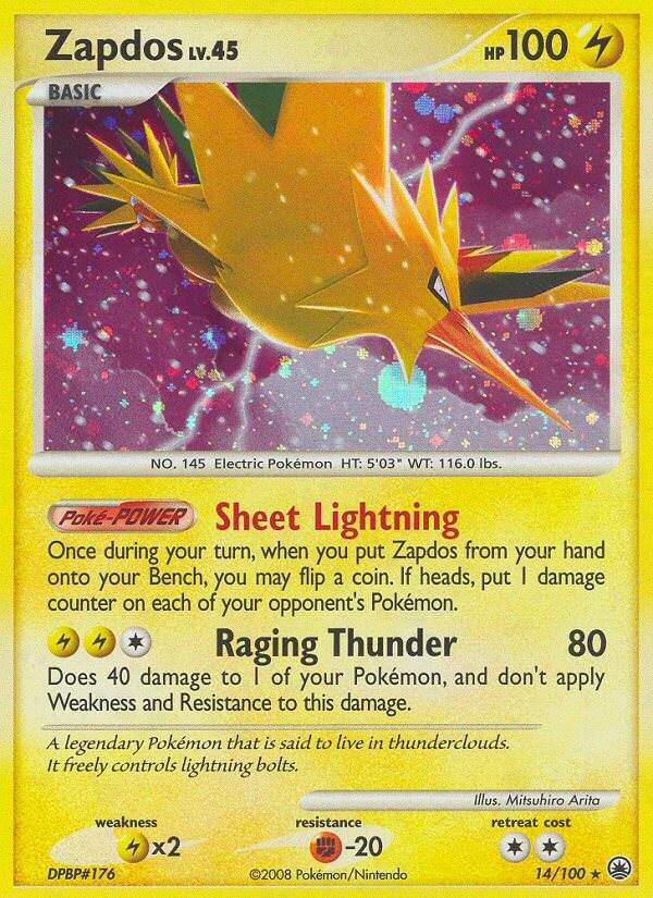 Zapdos 14/100 Reverse Rare - MissingNo.