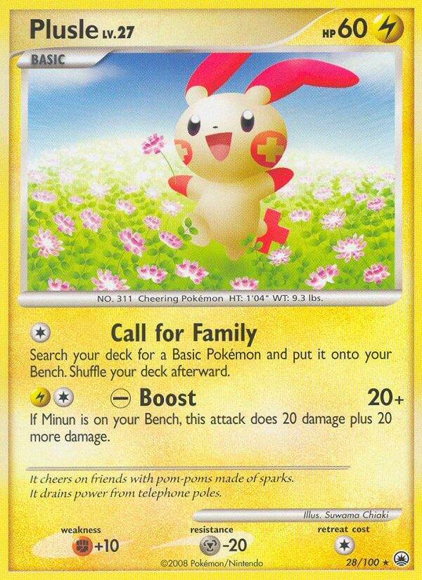 Plusle 28/100 Reverse Rare - MissingNo.