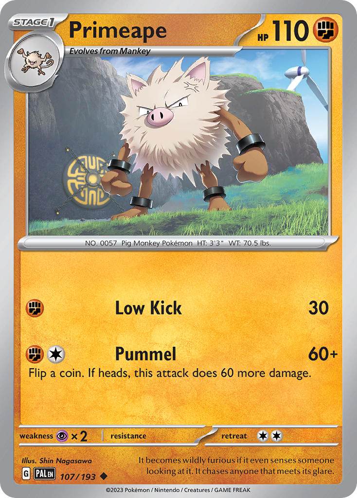 Primeape 107/193 Reverse Uncommon - MissingNo.