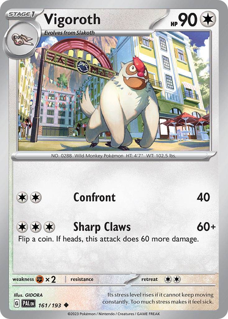 Vigoroth 161/193 Reverse Uncommon - MissingNo.