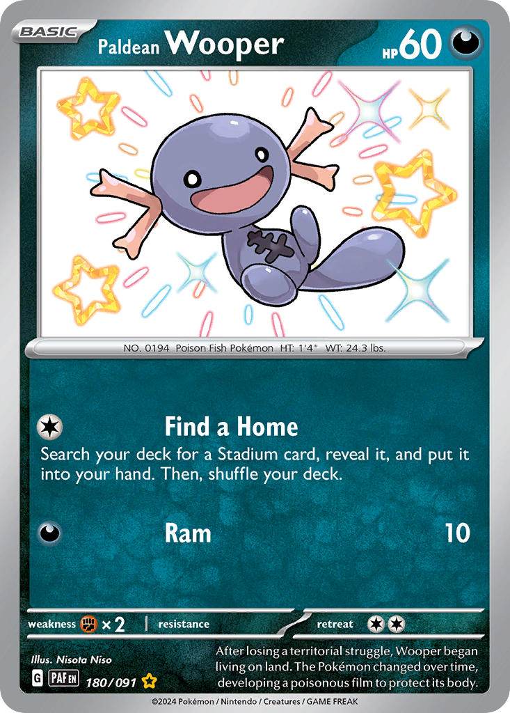 Paldean Wooper 180/91 Shiny Rare - MissingNo.