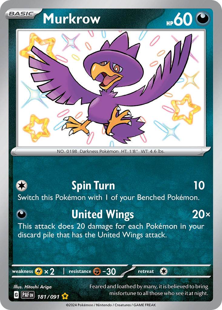 Murkrow 181/91 Shiny Rare - MissingNo.