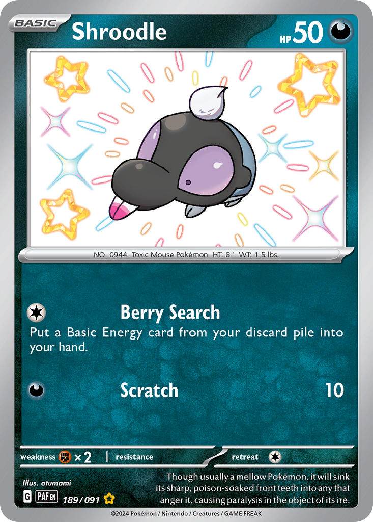 Shroodle 189/91 Shiny Rare - MissingNo.