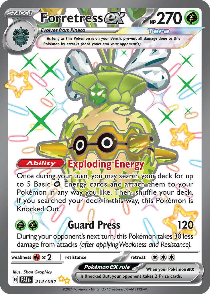 Forretress ex 212/91 Shiny Ultra Rare ex - MissingNo.