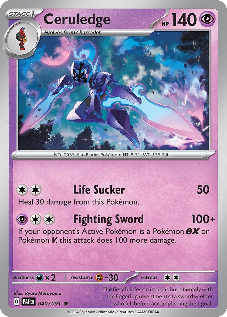 Ceruledge 40/91 Reverse Rare - MissingNo.