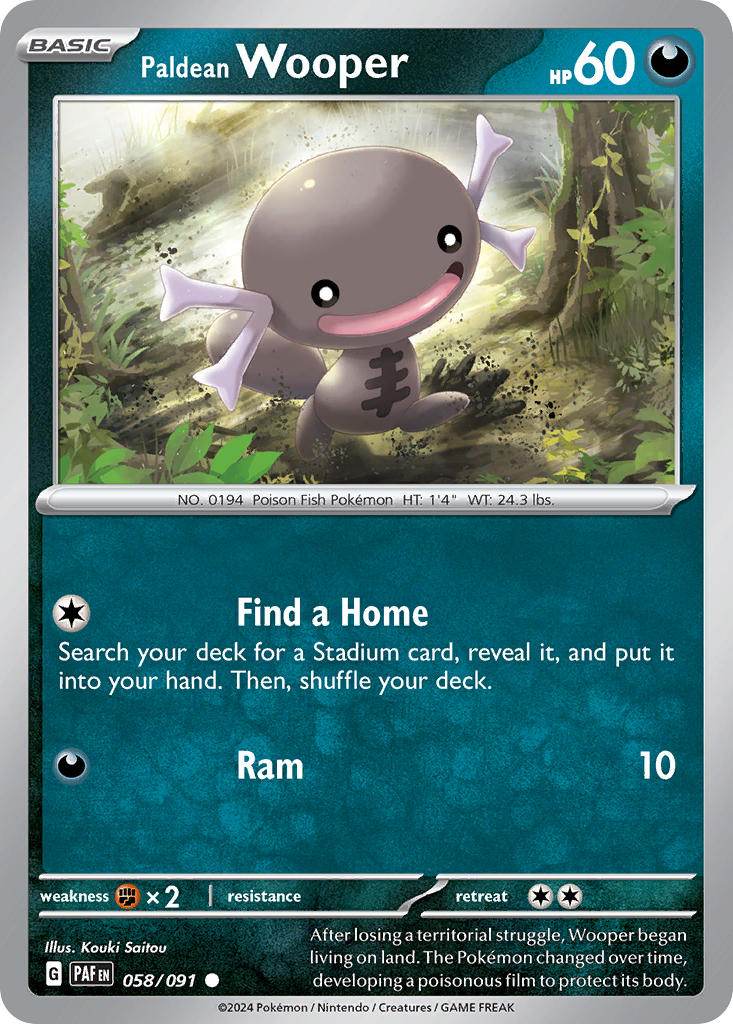 Paldean Wooper 58/91 Reverse Common - MissingNo.
