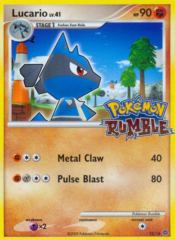 Lucario 12/16 Pokémon Rumble Stamp - MissingNo.