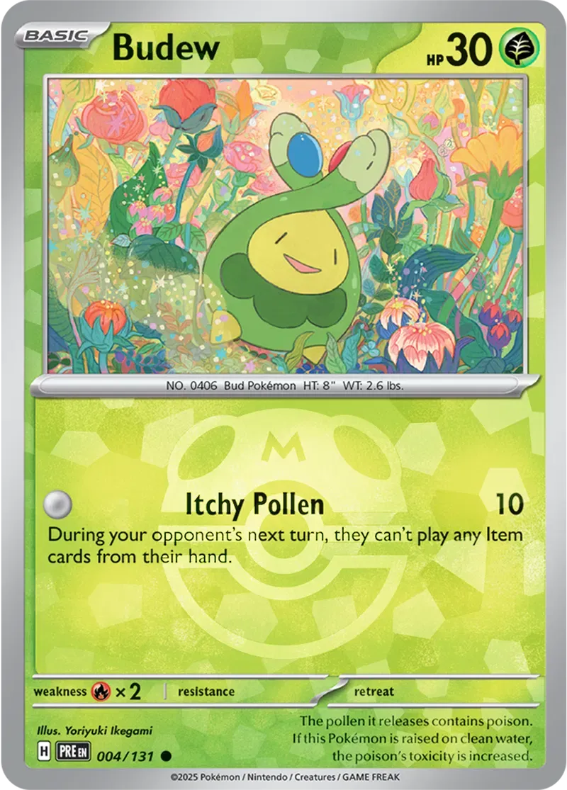 Budew 4/131 Master Ball Holo Common - MissingNo.
