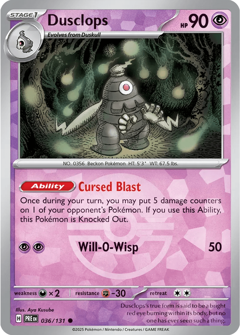 Dusclops 36/131 Poké Ball Holo Common - MissingNo.
