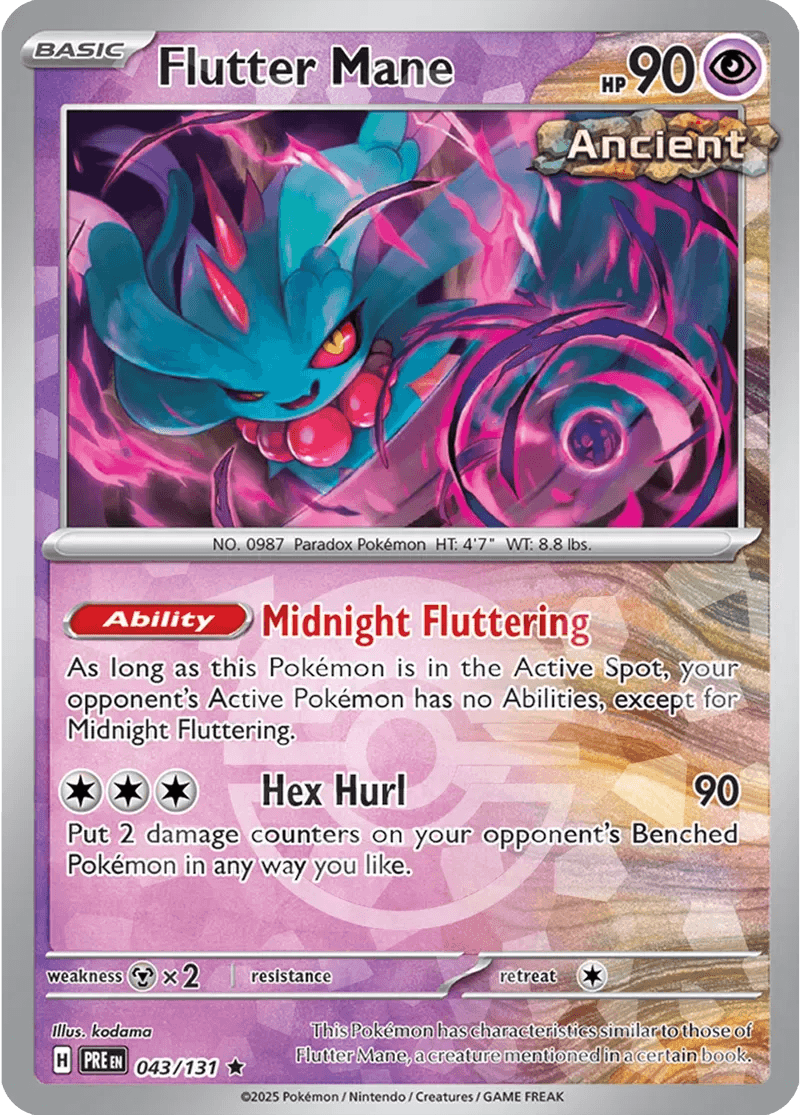 Flutter Mane 43/131 Poké Ball Holo Rare - MissingNo.